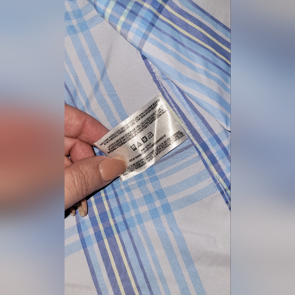 Women's Blue Plaid Shirt - Picture 7 of 7